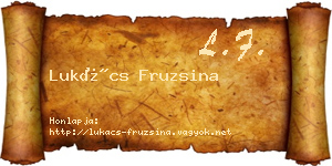 Lukács Fruzsina névjegykártya